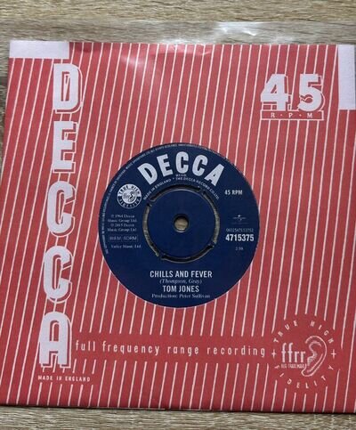 Tom Jones CHILLS & FEVER / BREATHLESS 7 Inch RSD DECCA Single. New & Unplayed.