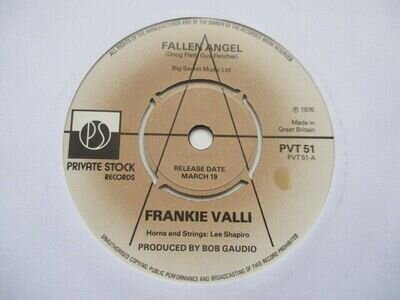 Frankie Valli "Fallen Angel" Private Stock UK PROMO 7" Single EX