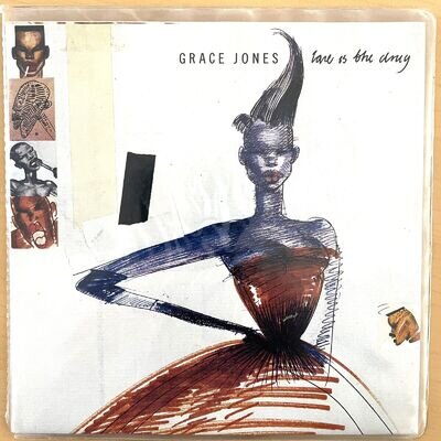 GRACE JONES ‘Love is The Drug’ 7" Clear Vinyl Single inc Poster & PVC Sleeve