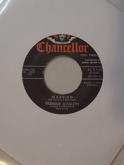 Frankie Avalon - Married / True True Love - Used Vinyl Record 7 - C1087 VG