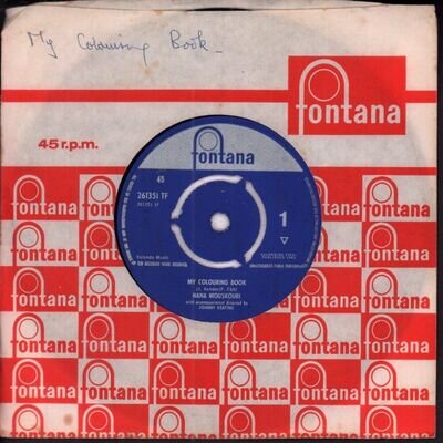 Nana Mouskouri My Colouring Book 7" vinyl UK Fontana 1963 3 prong label design