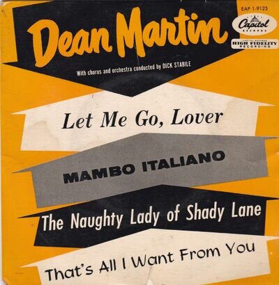 Dean Martin Let Me Go, Lover Capitol EP EAP 1-9123 1956