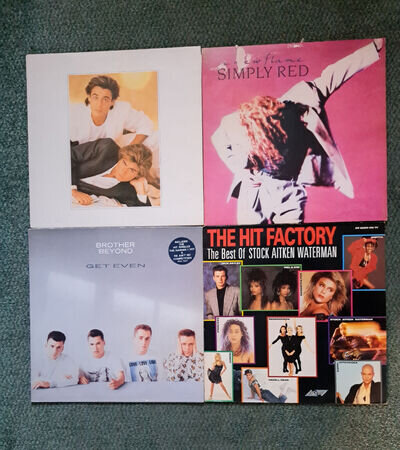 Vinyl Records Job Lot Pop 1980s and 1990s Wham/Simply Red/Brother Beyond/Hits