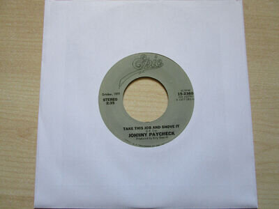 Johnny Paycheck Take This Job And Shove It 7" Vinyl Record - US pressing