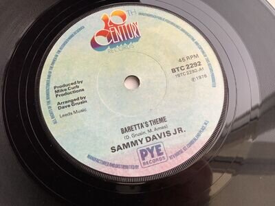 Sammy Davis Jr mint minus 20th century 45 1976 Barettas theme fully playgraded