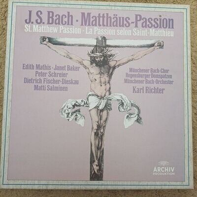 BACH St. Matthew Passion Karl Richter ARCHIV 4 LP Vinyl BOX SET 2723 067