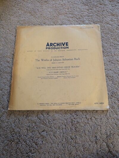 Archive Production The Works Of Johann Sebastian Bach Classical Vinyl LP