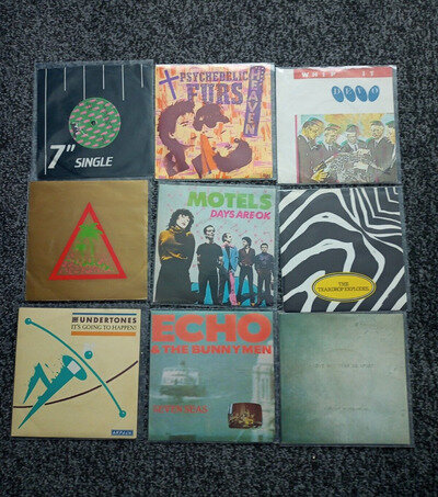 Lot x 9 Vintage New Wave 7' Vinyl Singles inc Joy Division Echo & the Bunnymen