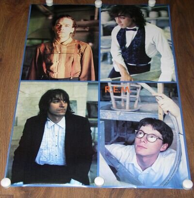 R.E.M. Band Poster Vintage 1987 Nice Man #NM P37 Group Montage