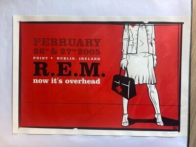 R.E.M. / February 2005 Dublin, Ireland Concert Original Poster Ed200 15x22in