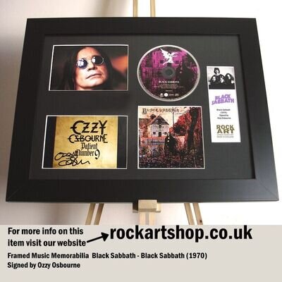 Black Sabbath SIGNED OZZY OSBOURNE AUTOGRAPHED Framed *WORLD SHIP