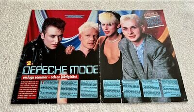 DEPECHE MODE 1985 GAHAN GORE Clipping Poster Swedish magazine Okej Vintage 1980s