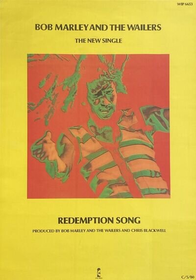 BOB MARLEY & WAILERS 'Redemption Song' Window Poster - 10"x7" reprint