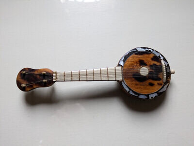 Antique miniature tortoiseshell and mother of pearl Banjo