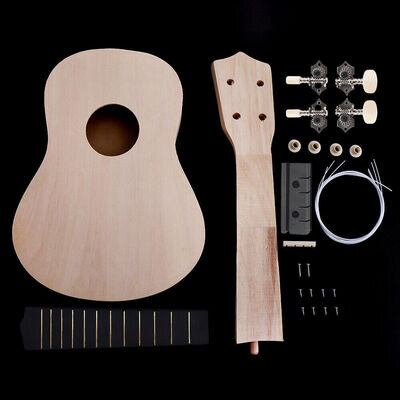 21" DIY Ukulele Kit Make Your Own Paintable 4 String Kid Children Fun Toy Art