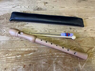 Vintage Wooden Concert Recorder In Case Flute Pipe Whistle