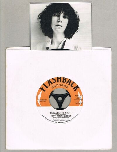 Patti Smith Because The Night 7" Punk Rock Translucent Vinyl + Promo Ad