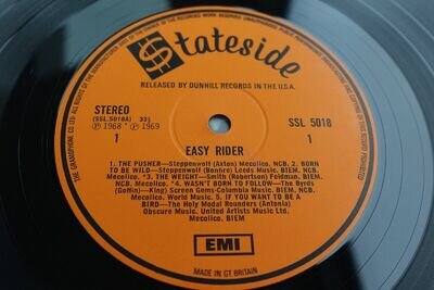 Steppenwolf Hendrix Byrds Etc EASY RIDER O.S.T 1969 UK LP 1st PLAYS NR MINT HEAR