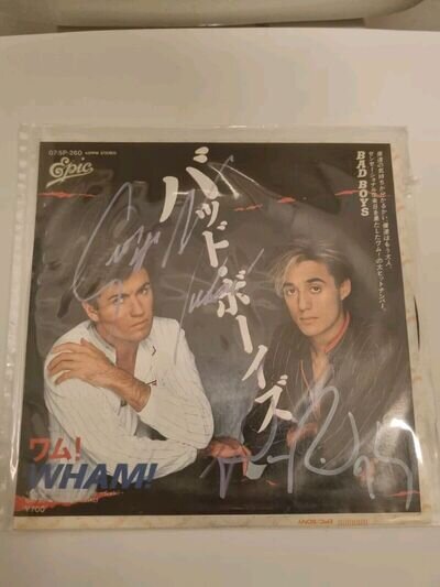 Wham! George Michael And Andrew Ridgeley Signed 7" Bad Boys Single