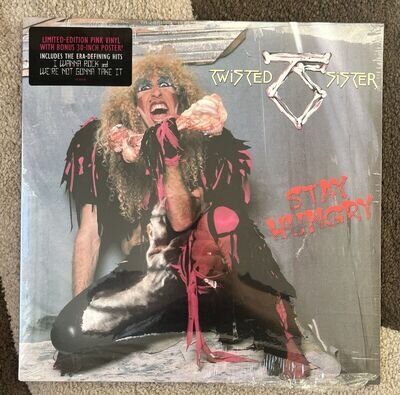 Twisted Sister Stay Hungry Ltd Edition 2009 US Pink Vinyl with Poster - As New