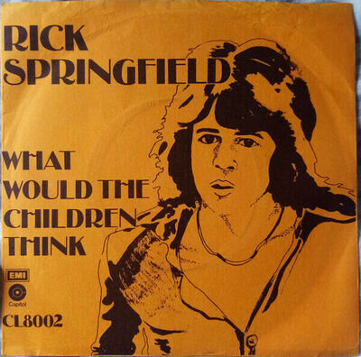 RICK SPRINGFIELD What Would The Children Think UK PROMO WITH PICTURE SLEEVE!