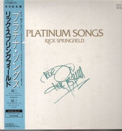 Rick Springfield Platinum Songs LP vinyl Japan Rca 1984 with strip and insert