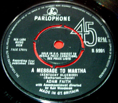 Adam Faith A Message To Martha 7" UK ORIG 1964 Parlophone R 5201 VINYL