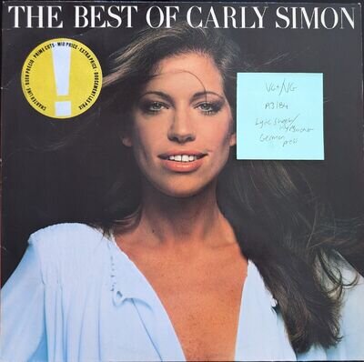 Carly Simon The Best Of Carly Simon Vinyl Record VG+/VG K52025 1976