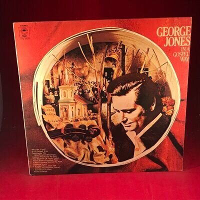 GEORGE JONES In A Gospel Way 1974 UK vinyl LP Amazing Grace why me Lord original