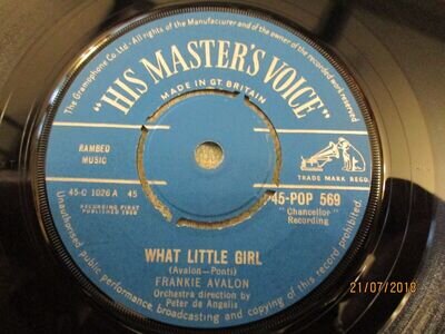 Frankie Avalon What Little Girl 7" VERY RARE UK Factory Sample 1958 Pro Cleaned