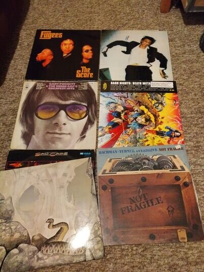 MIXED VINYL LPs JOB LOT X 6 Bowie Yes Fugees Sad cafe Gary Pucket Backman