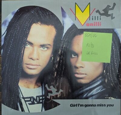 Milli Vanilli Girl I'm Gonna Miss You Vinyl Record VG+/VG COOLX191 1988 1st