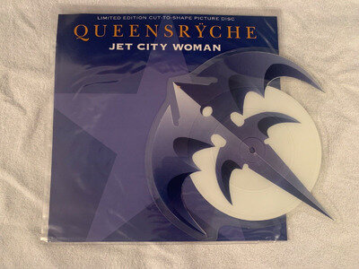 QUEENSRYCHE Jet City Woman 7” Shaped Picture Disc Vinyl Limited Edition MINT