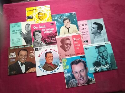 10 vinyl ep's include sinatra,dean martin,nat king cole and 7 more all original