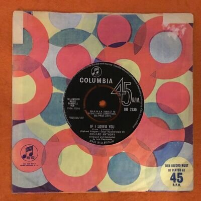 Richard Anthony- If I Loved You- More Than Words Can Play- Columbia 7” 1964