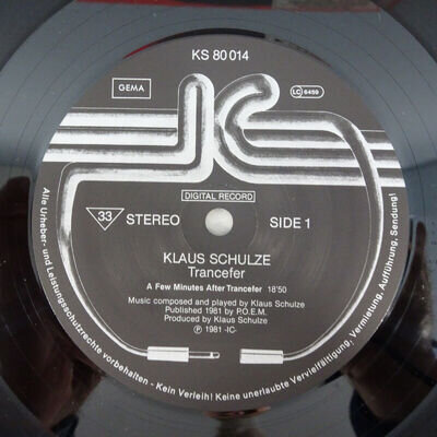 Klaus Schulze - Trancefer 1981 LP KS 80 014 Vinyl only, no sleeve NM