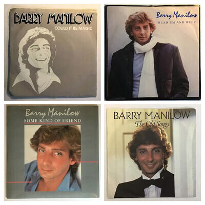 BARRY MANILOW 4 70s/80s Picture Sleeve 7" - All Listed W/ Photos -Nice Condition