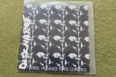 DISCHARGE – STATE VIOLENCE STATE CONTROL 7″ – EXC+ 1982 PIC SLEEVE PUNK