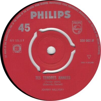 Johnny Hallyday – Tes Tendres Années - Philips 328002JF -Dutch 1963 7" EX+