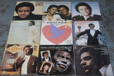 9 X Job Lot Bundle of JOHNNY MATHIS Music 12' Vinyl Records - B44