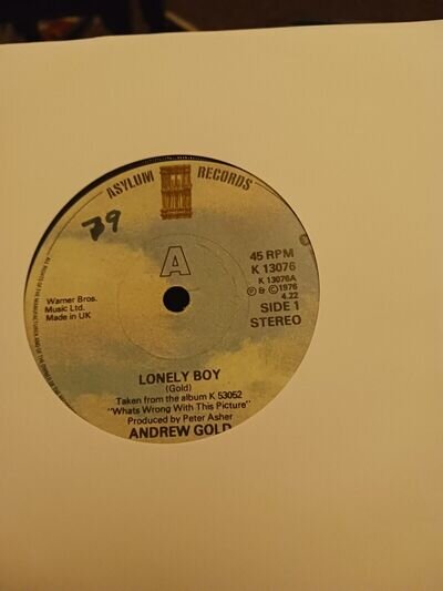 Andrew Gold - Lonely Boy / Angel Woman K 13076 (1976) VG