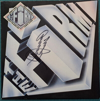 THE FIRM - SELF TITLED 12" VINYL LP ALBUM EX+ JIMMY PAGE SIGNED LED ZEPPELIN