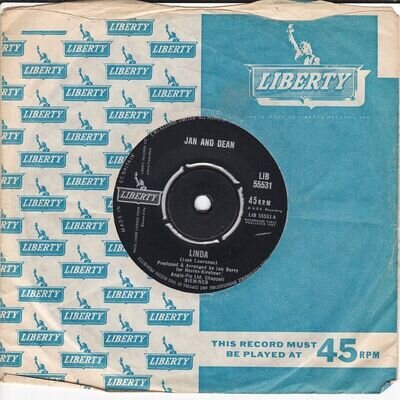 Jan and Dean – Linda / When I Learn 1963 7” Liberty LIB 55531 UK Issue. Plays VG