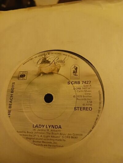 The Beach Boys - Lady Lynda (7" single) CRB 7427