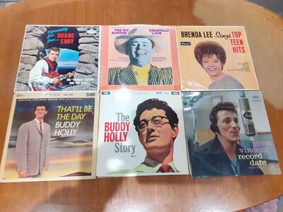 LOT 0F 6 LP'S 1950'S & 60'S ROCK N ROLL, POP ...GENEVINCENT, BUDDY HOLLY, BOPPER