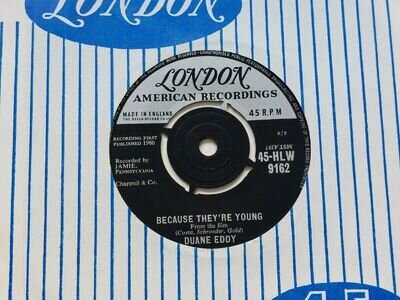 DUANE EDDY 'BECAUSE THEY'RE YOUNG' 7" LONDON (1960) EX COND