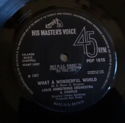 Louis Armstrong Orchestra & Chorus / What a Wonderful World Vinyl 7" 1967