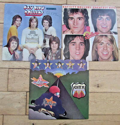 3x Bay City Rollers Vinyl Records LPs - Rollin, Once Upon A Star & Greatest Hits