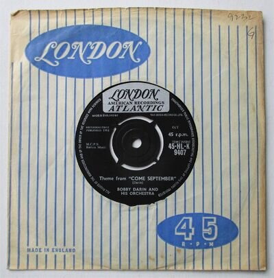 Bobby Darin - 7" - Theme From "Come September" - 1961 - London 45-HL-K 9407 - VG