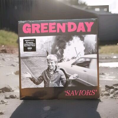 Green Day Saviors - Black Ice w/ Hot Pink Splatter Limited Edition Vinyl G973